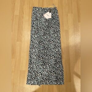 Nanushka Blue Leopard Print Maxi Skirt